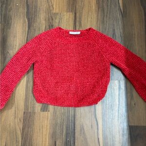 Altar'd State Vibrant Red Knit Crew Neck Sweater